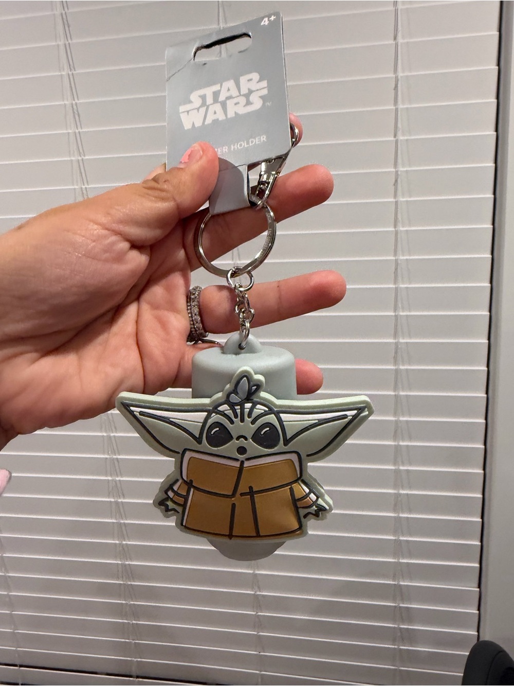 Star Wars Grogu Silicone hand sanitizer Keychain - Light Green & Tan
